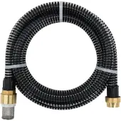 vidaXL Tuyau d'aspiration avec raccords en laiton noir 1,1" 7 m PVC