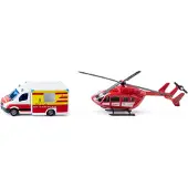 Siku Ambulance et hélicoptère - Mercedes-Benz Sauvetage et Helic - - UneTaille - Voiture