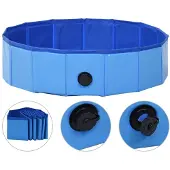 vidaXL Piscine pliable pour chiens Bleu 80x20 cm PVC