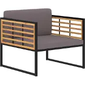 vidaXL Chaises de jardin avec coussins 2 pcs. Bois massif acacia gris foncé