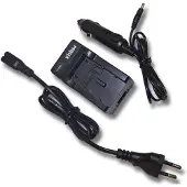 VHBW Chargeur compatible avec Canon EOS M10, M, M2, M200, 100D, Kiss X7, 100, M100 caméra action-cam + câble de voiture + témoin de charge