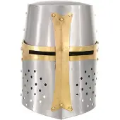 vidaXL Casque de chevalier croisé antique pour GN Argenté Acier