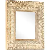 vidaXL Miroir sculpté à la main 50x50x2,6 cm Bois de manguier solide