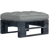 vidaXL Pouf palette de jardin noir bois de pin imprégné
