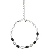 Faina Bracelet noir / argent / transparent