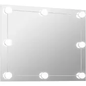 vidaXL Miroir mural sans cadre avec lampes LED Rectangulaire Verre