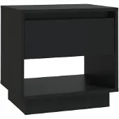 vidaXL Table de chevet Noir 45x34x44 cm bois d'ingénierie