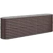 vidaXL Parterre surélevé Acier revêtu par poudre 224x40x68 cm Brun