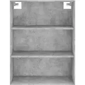 vidaXL Highboard gris béton 69,5x34x180 cm Bois composite