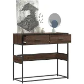 vidaXL Table console chêne marron 90x35x80 cm bois d'ingénierie