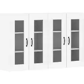 vidaXL Armoires murales 2 pcs. Blanc Bois composite