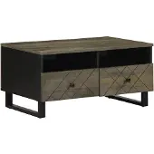 vidaXL Table basse noire 80x54x40 cm en bois massif de manguier