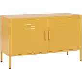 Beliani Buffet En Métal Jaune 2 Portes Uria