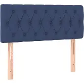 vidaXL Tête de lit bleu 90x7x78/88 cm Tissu