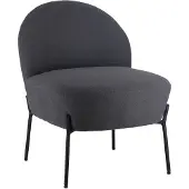 Happy Garden Fauteuil en tissu boucle gris HELMI