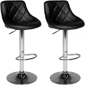 Happy Garden Lot de 2 tabourets de bar noir JASPER