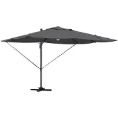 vidaXL Parasol avec bandes lumineuses LED, anthracite, 351 x 250 x 253 cm