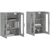 vidaXL Armoires murales 2 pcs. Gris béton Bois composite
