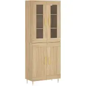 vidaXL Highboard chêne Sonoma 69,5x34x180 cm Matériau dérivé du bois