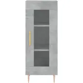 vidaXL Highboard gris béton 34,5x34x180 cm Bois composite