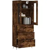vidaXL Highboard chêne fumé 69,5x34x180 cm bois composite