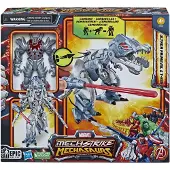 Marvel Mech Strike Mechasaurs, 11,4 cm Ultron Primeval avec figurines T-R3X Mechasaur, jouets de super-héros pour enfants de 4 ans et plus