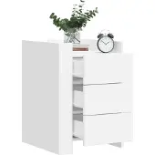 vidaXL Table de chevet blanc 45x50x65 cm bois d'ingénierie