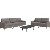 vidaXL Ensemble de canapés 2 pièces tissu taupe