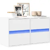 vidaXL Armoire TV murale avec éclairage LED blanc 80x31x45 cm