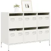 vidaXL Sideboard blanc 101,5x39x73,5 cm Acier laminé à froid