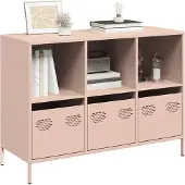 vidaXL Sideboard Rosa 101,5x39x73,5 cm Acier laminé à froid