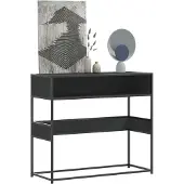 vidaXL Table console noir 90x35x80 cm bois d'ingénierie
