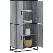 vidaXL Highboard Gris Sonoma 68x35x139 cm Matériau dérivé du bois