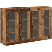 vidaXL - Armoires murales, 2 pièces, bois de récupération, 69,5 x 34 x 90 cm, matériau de bois