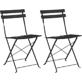 vidaXL Chaise de jardin pliante, lot de 2, anthracite, 42 x 46 x 82 cm, métal
