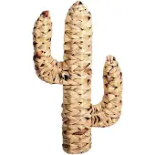 Urban Living Cactus en jacinthe d'eau tressée Natural Living - H. 45 cm - Marron