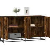 vidaXL Sideboard chêne fumé 134x35x76 cm bois composite