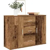 vidaXL Sideboard imitation vieux bois 90x29,5x65 cm Bois composite