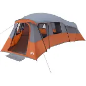 vidaXL Tente familiale avec toit, gris et orange, 762 x 655 x 218 cm, taffetas