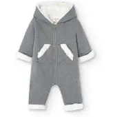 Boboli Play Knit Long Sleeve Pelele Gris 6 Months Enfants