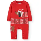 Boboli Knitted Play Puppy Long Sleeve Pelele Rouge 3 Months Enfants