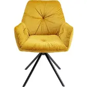 Kare design Chaise Avec Accoudoirs Mila Velours Jaune