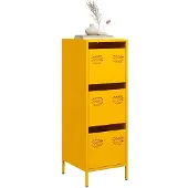 vidaXL Highboard jaune moutarde 39x35x103,5 cm Acier