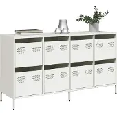 vidaXL Sideboard blanc 135x39x73,5 cm Acier laminé à froid