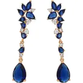 Gaya Boucles d'oreilles bleu foncé / or / transparent