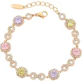 Faina Bracelet or / vert clair / rose / transparent