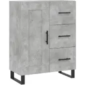 vidaXL Highboard gris béton 69,5x34x180 cm Bois composite