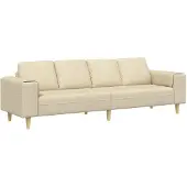 vidaXL Ensemble de Canapés Crème tissu