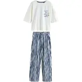 Next Pyjama bleu foncé / blanc