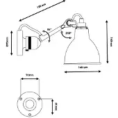 DCW éditions Applique Murale , Bleu, Salon / séjour, Métal, Design